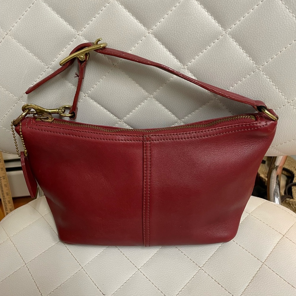 Vintage Red Coach Top Handle Leather Handbag​